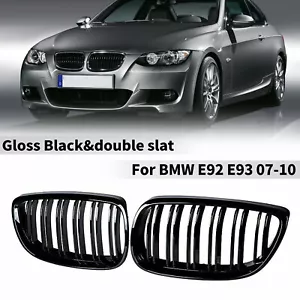 For BMW E92 E93 2007-10 Gloss Black Grill Grille M3 Style 328i 335i Coupe Kidney - Foto 1 di 9