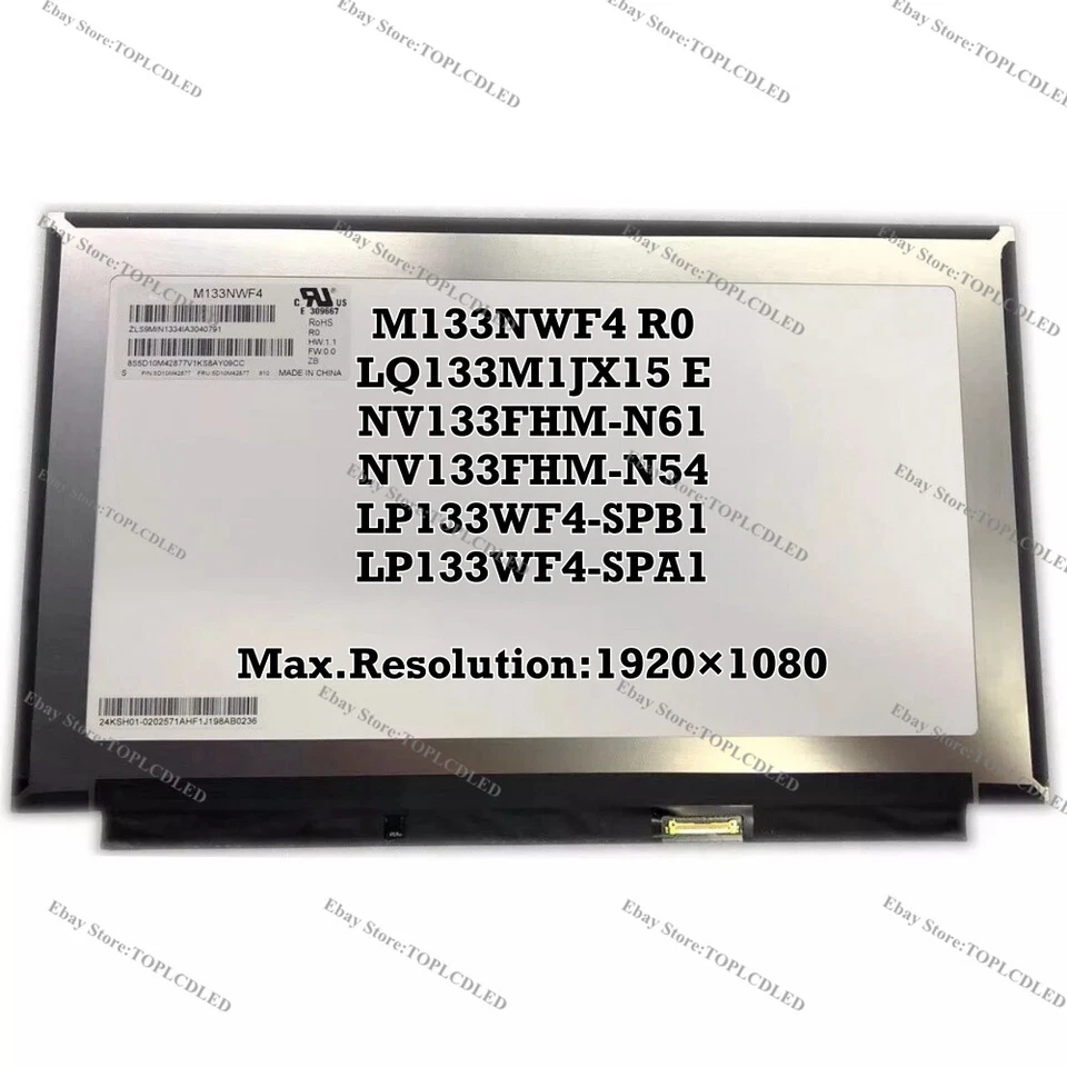 M133NWF4 R0 LQ133M1JX15 E NV133FHM-N61 NV133FHM-N54 LP133WF4 SPB1 SPA1 IPS LCD - Bild 1 von 1