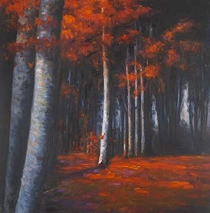 BEGIN DECO MAISON-Home Decor Mysterious Forest Wraped Canvas 24x24 Multicolor - Picture 1 of 9