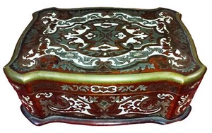 KUGEL STYLE BOX. HOLZ MIT INTARSIEN AUS BRONZE UND ANDEREN. FRANKREICH. 19. Jh. - Bild 1 von 3