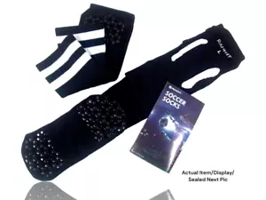 2-Pair Rahhint Soccer Socks Black Anti-Slip Grip Sport Compression Men's 8-11.5 - Picture 1 of 12