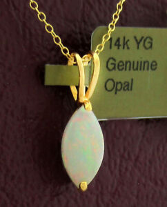 GENUINE 0.96 Cts OPAL PENDANT 14k YELLOW GOLD - NWT - Free Appraisal Service