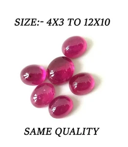 Ruby Oval Shape Cabochon Flat Back Size 4x3mm-12x10mm Best Seller Item Stone - Picture 1 of 7