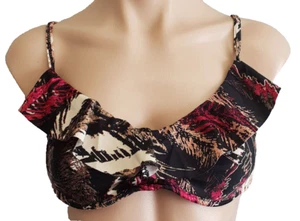 BNWT Ladies Sz 12 Rivers Brand Black Forest Underwire Bikini Bathers Swim Top - Foto 1 di 2