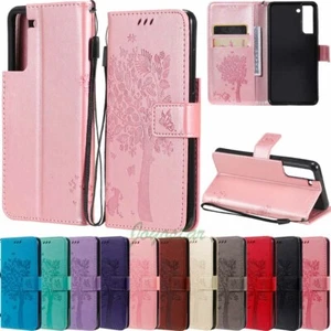 For Samsung S21 Ultra S20 S7 S8 S9 S10 Plus Wallet Card Slot Leather Case Cover - Picture 1 of 49