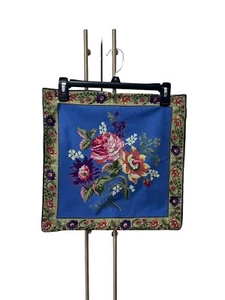 April Cornell Cottage Rose Pillow Cover 15 x 15 Floral Vtg 2000 Blue Green Pink - Picture 1 of 9