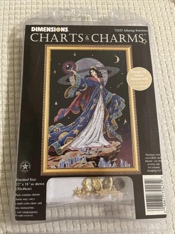 Dimensions Charts & Charms 72425 Alluring Sorceress Cross Stitch Pattern 1997