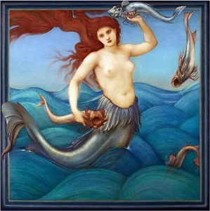 Tile Mural A Sea Nymph Mermaid Kitchen Bathroom Wall Backsplash Marble Ceramic - Picture 1 of 10