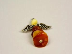 Angel Figurine Souvenir With Baltic Amber Stone Natural Genuine Religious 6369 - Picture 1 of 9