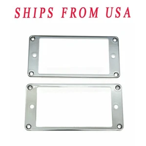 2-Pack Plastic Humbucker Pickup Ring Flat/Curved Bottom Frame for Epi LP - Picture 1 of 15