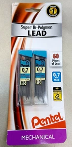 NEW Pentel 2-PACK Super Hi-Polymer .7mm Mechanical Pencil Lead Refills C27BPHB2T - Picture 1 of 2