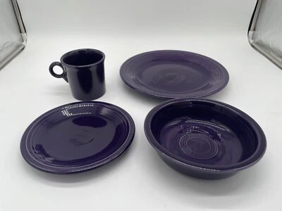 Juego de vajilla Fiesta de 4 piezas con ajuste de lugar plato de ensalada de cena taza tazón de sopa/cereal Foto 1 de 4