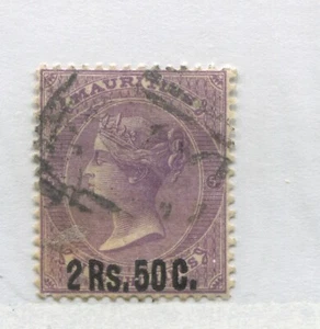 Mauritius QV 1878 overprinted 2 Rs. 50C. used - Foto 1 di 1