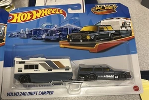 Hot Wheels Track Fleet Volvo 240 Drift Camper and Transformers Optimus Prime New - Picture 1 of 4