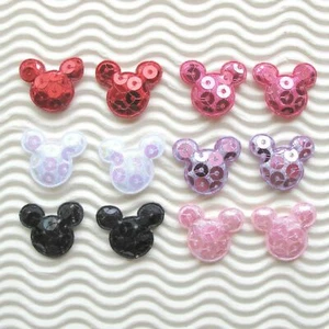 60pc x 7/8" Padded Sequined Felt Mouse Appliques for Mickey/Minnie Craft ST222M - Picture 1 of 10