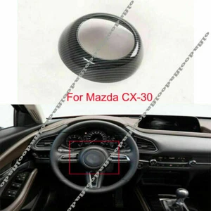 For Mazda CX-30 2020-2022 Carbon Fiber Interior Steering Wheel Cover Decor Trim - Bild 1 von 6