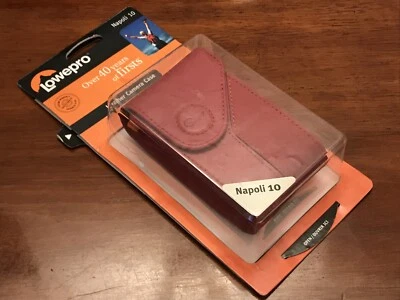 ⭐️ LOWEPRO Napoli 10 GENUINE LEATHER Digital CAMERA CASE Pouch RED fits NIKON ⭐️ - Image 1 of 2