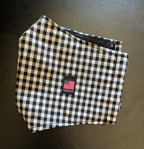 Filter Pocket Handmade Repurposed Ben Sherman Black White Checkered Face Mask - Picture 1 of 3
