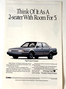 1990 Jeep Eagle Premier ES Limited Print Ad With Room - Picture 1 of 2