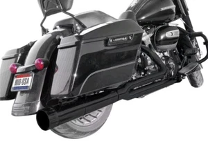 Black 4.5" Megaphone 2 to 1 Full Exhaust System For 17+ Harley Touring FLT 90066 - Picture 1 of 2