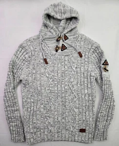 Leif Nelson Men's Hooded Slim Fit Pullover Long Sleeve Sweater Size XL Gray - Picture 1 of 8