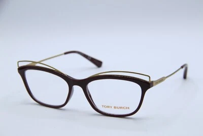 NEW TORY BURCH TY 4004 1711 BURUGNDY GOLD AUTHENTIC FRAMES EYEGLASSES 51-16 - Image 1 of 4