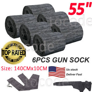 6 Pcs/Pack 55" Cover Gun Sock Protection Storge Sleeve Silicone Treated Gray