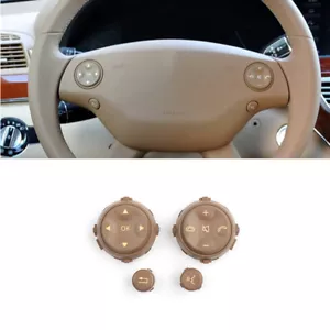 4pcs Beige Steering Wheel Switch Button Trim For Mercedes Benz S W221 CL W216 - Picture 1 of 2
