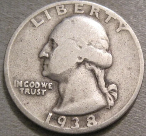 SELLING AS SHOWN - 1938 S WASHINGTON QUARTER *** 90% SILVER *** 102 Cover