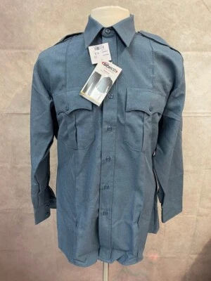 Camisa azul manga larga Elbeco Classic TexTrop para hombre talla 16-34 Foto 1 de 4