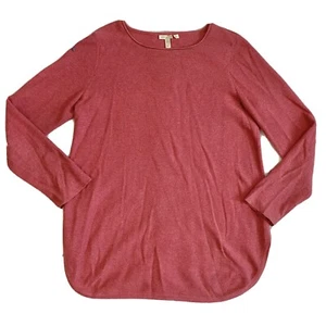 Suéter tejido suéter rojo suave Eileen Fisher pequeño de gran tamaño estilo túnica - Imagen 1 de 5