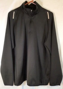 Pullover Zelos Para Hombre 1/4 Cremallera L Negro Atlético Elastizado Correr Entrenamiento Chaqueta - Imagen 1 de 7