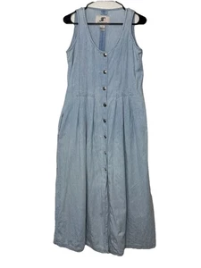 Abito Rafaella Jeans Denim Tg 6 Lavaggio Chiaro Argento Bottoni Bufalo - Foto 1 di 12