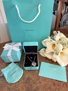 Tiffany & Co. Heart Tag Pendant Beaded Necklace ( 18" chain) - Picture 1 of 3