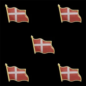 5 Stück Dänemark Nationalflagge International Epoxid Reise Anstecknadeln Hut Patriotisch - Bild 1 von 12