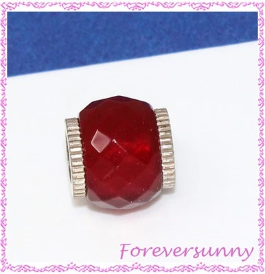 Espaciador de cuentas de vidrio Brighton facetado rojo plata Foto 1 de 4