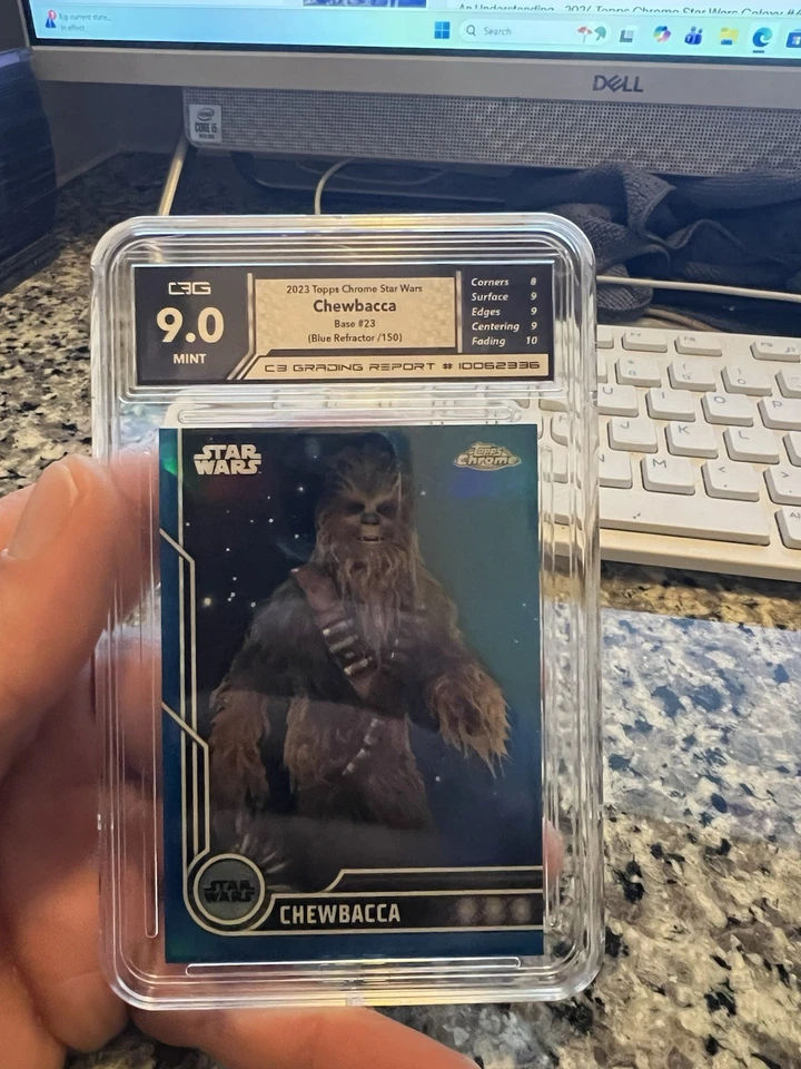 2023 Topps Chrome Star Wars Chewbacca Rare Blue Refractor  /150 - Image 1 of 1