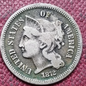 1872 Three Cent Piece Nickel 3c Circulated #96845 - Picture 1 of 2