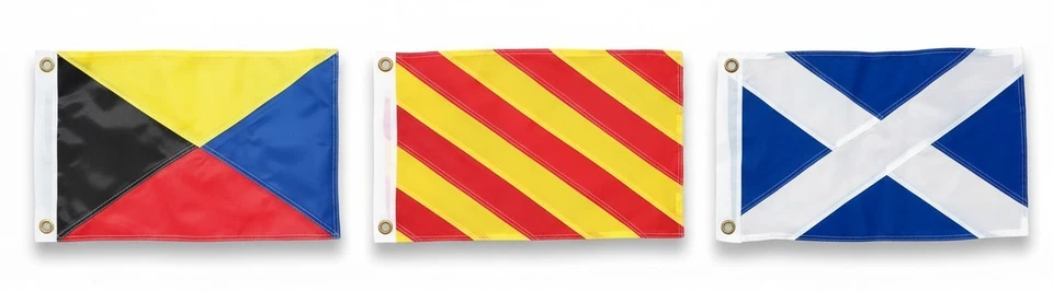 New Nautical Marine Signal Flags Set of 3 Nylon & Brass, superior quality - Image 1 of 1