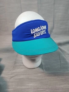 Vintage Crest Long John Silvers Uniform Visor Hat Blue Adult One Size - Picture 1 of 6