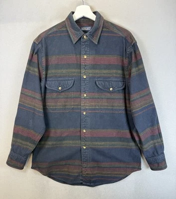 Vintage Lands End Men’s Sz M Multicolor Western Cowboys Flannel 90s Button Up - Image 1 of 4