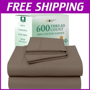 Elegant 600 TC Sateen King Sheets - Deep Pockets - Picture 1 of 11