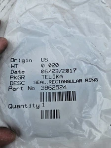 Cummins 3862524 DICHTUNG RECHTECKIGER RING OEM NOS OFFENE BOX 3862524 KOSTENLOSER VERSAND - Bild 1 von 4