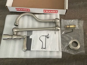 Franke Farm House Pot Filler Faucet Wall Mount Satin Nickel PF7080 - Picture 1 of 4