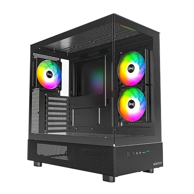 Montech XR Tempered Glass ATX Mid-Tower Computer Case - Black - Image 1 of 4