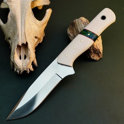 Cuchillo Damasco/Acero 9.6" Listo para Regalo Full Tang Hunt it Hunt + Funda de Cuero Foto 1 de 4