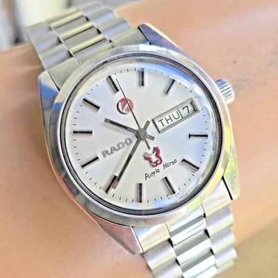 Vintage RADO Purple Horse men's automatic watch day/date swiss made 1970s - Image 1 of 4