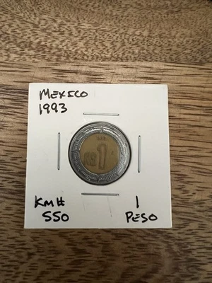 Moneda de México Bimetálica 1 Un Nuevo Peso 1993 - Moneda Mexicana Vintage Era TLCAN Foto 1 de 3