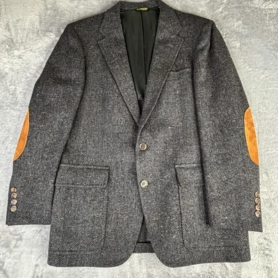 Blazer vintage Palm Beach para hombre 44 lana tweed espiga parche en el codo EE. UU. AÑOS 90 Foto 1 de 4