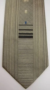 NEW Jhane Barnes Platinum Tan-Gold Silk Tie Made in Japan - Picture 1 of 6